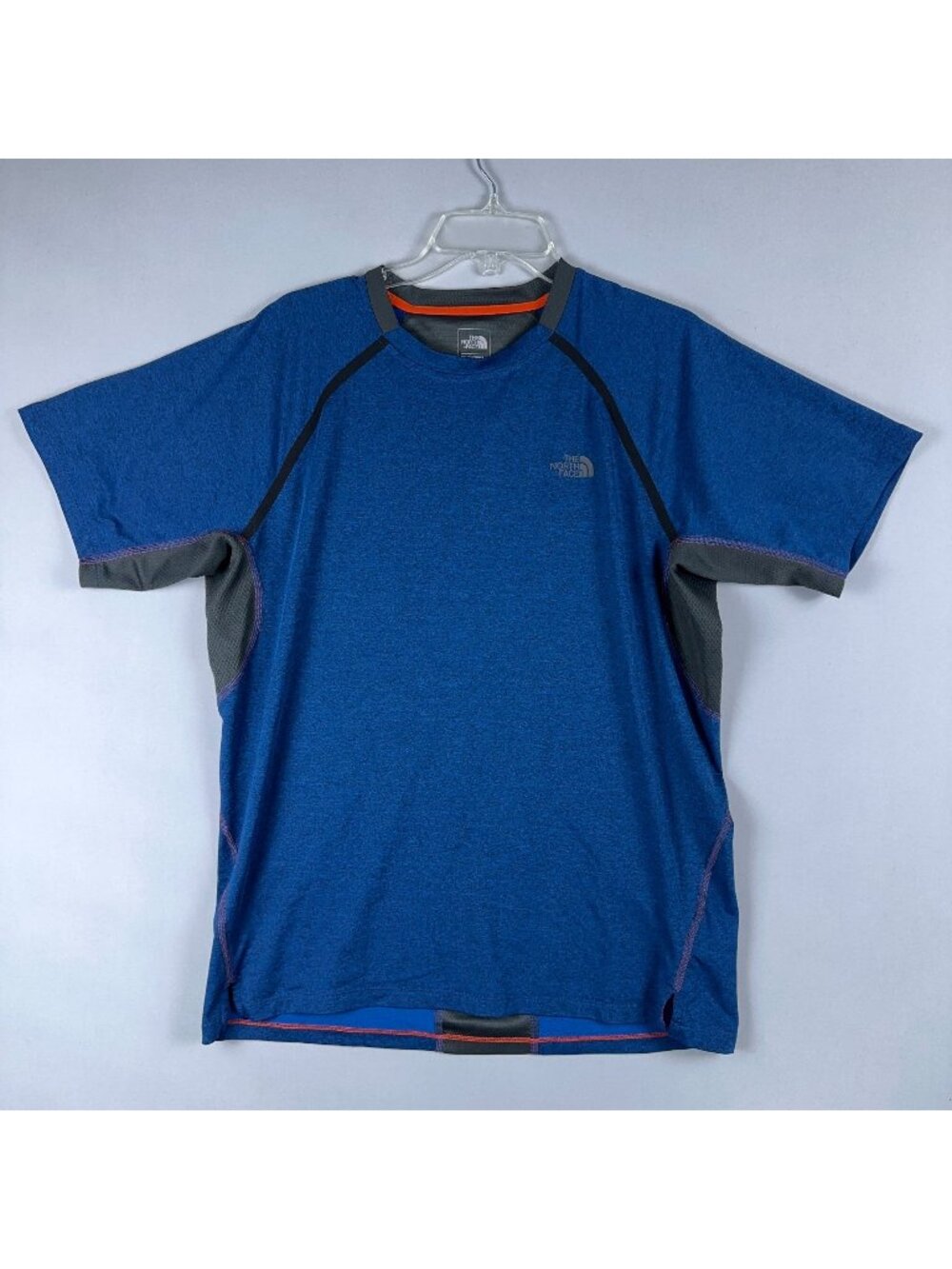 The North Face Mens Size Large Flash Dry XD Short Sleeve Shirt Blue & Gray